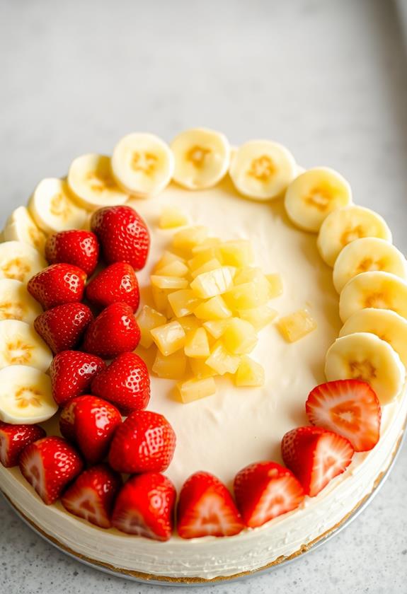 fruit arrangement on cheesecake