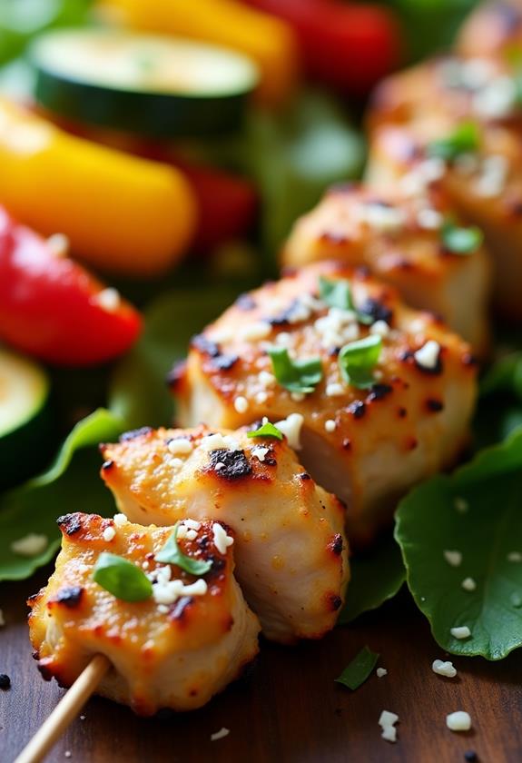 garlic parmesan chicken skewers