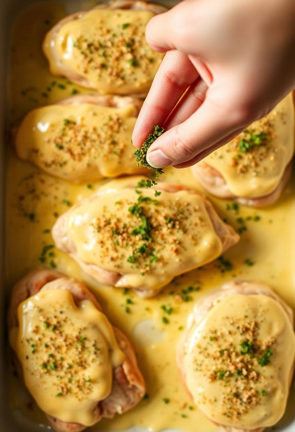 garnish with parsley sprinkles