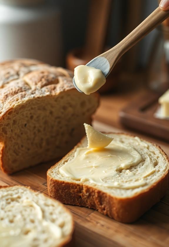 generously butter bread slices