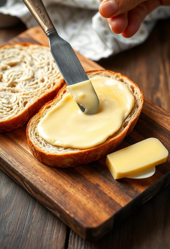 generously butter bread slices