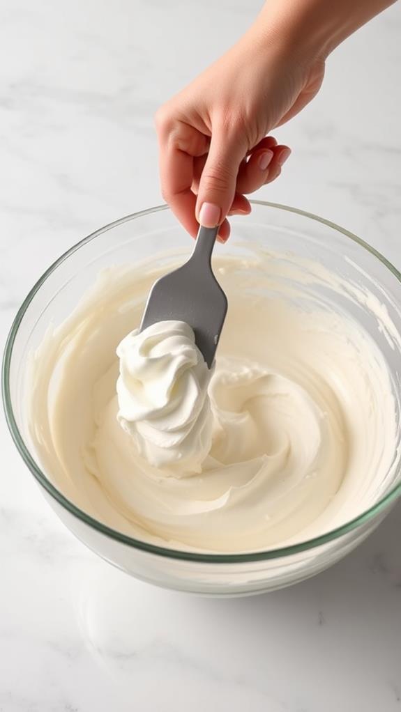 gently fold whipped cream