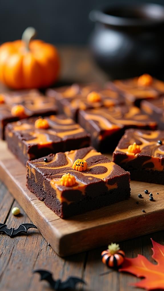 halloween cream cheese brownies