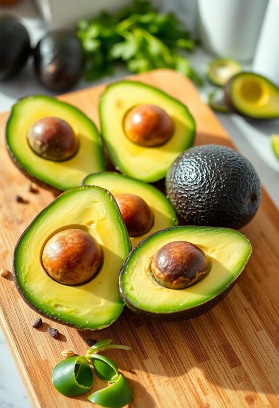 halve and pit avocados