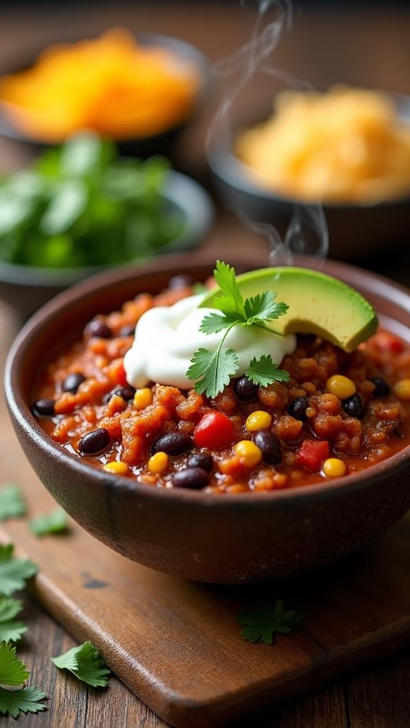 hearty lentil taco chili