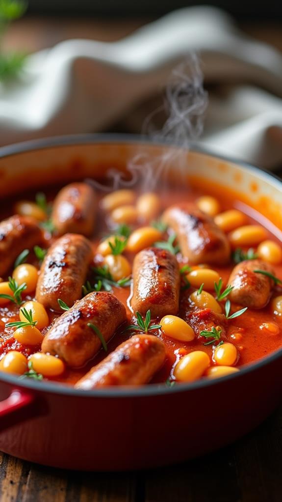 hearty sausage bean casserole