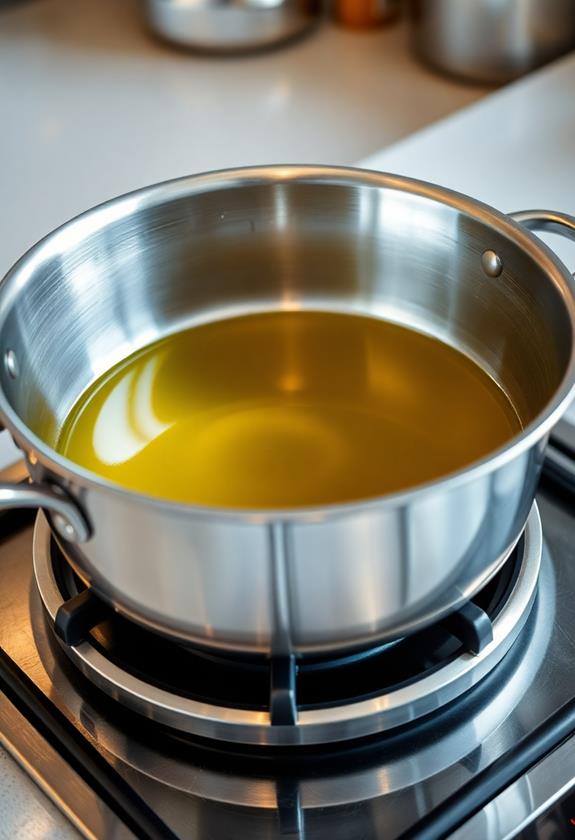 heat oil in pot