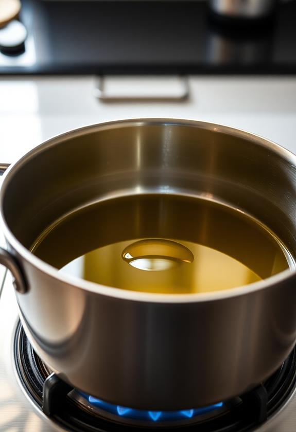 heat oil in pot