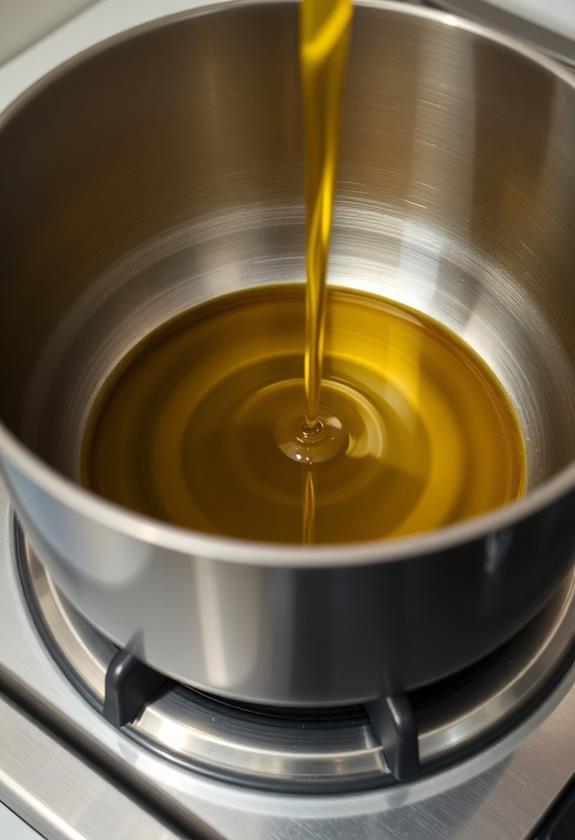 heat olive oil pot