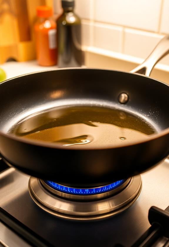 heat olive oil skillet