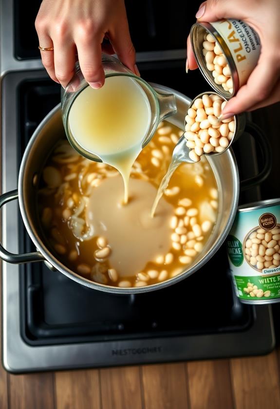 incorporate beans and broth