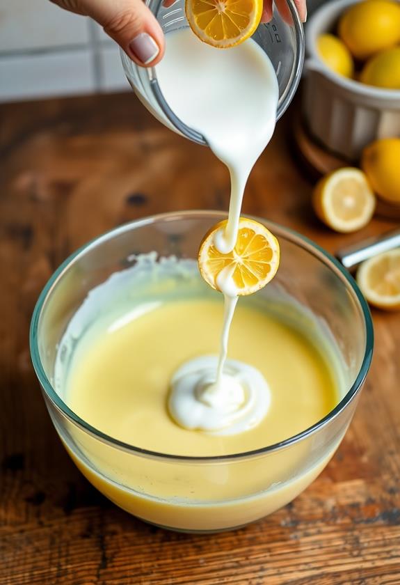 incorporate milk and lemon