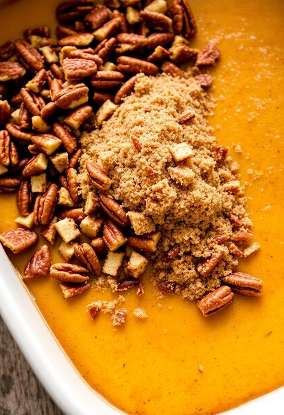 incorporate pecans and sugar