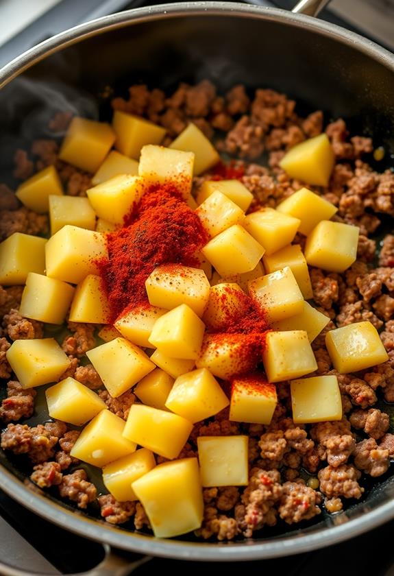 incorporate potatoes and spices