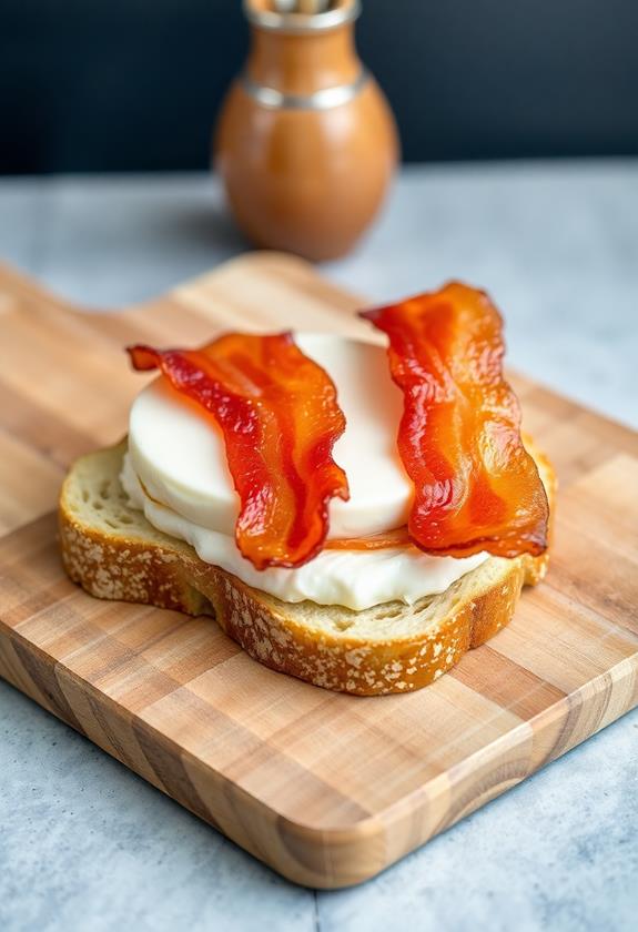 layer brie with bacon