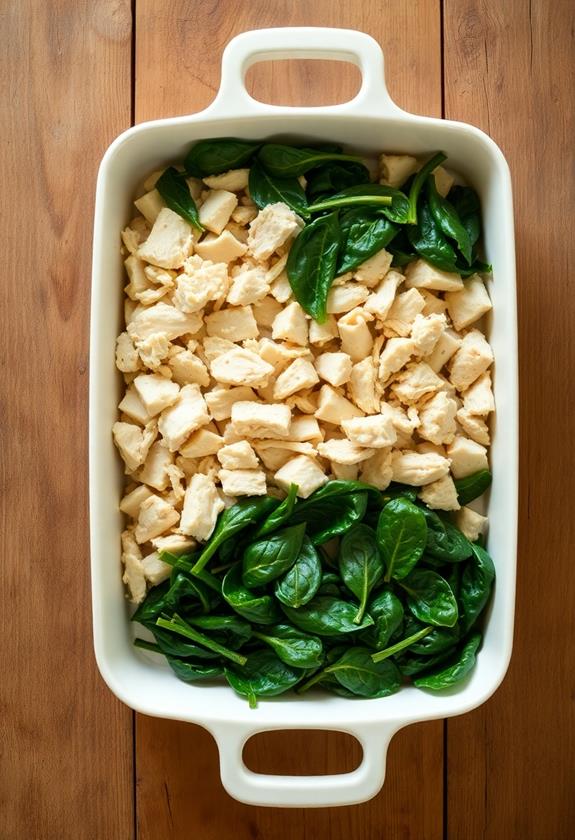 layer chicken and spinach