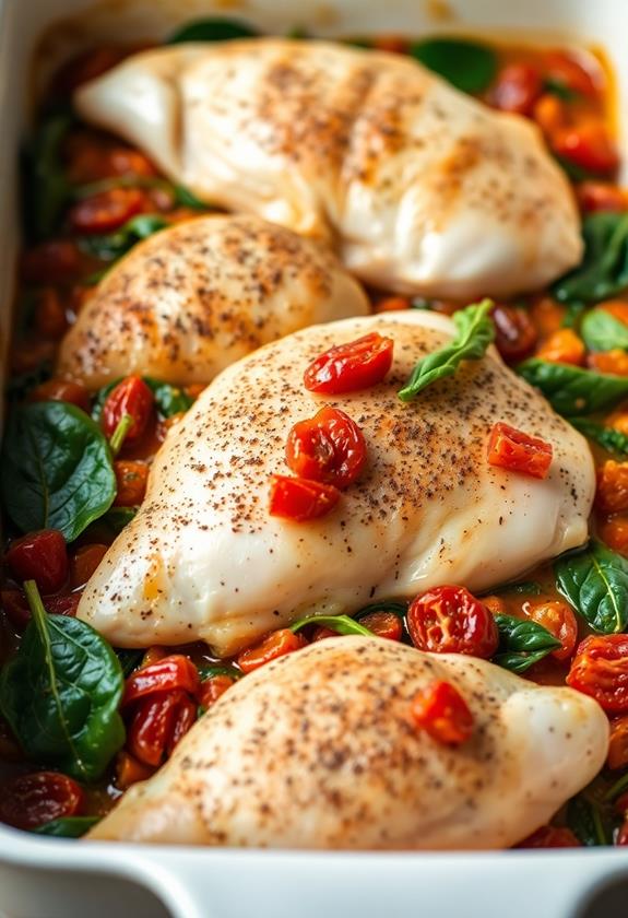 layer chicken with spinach