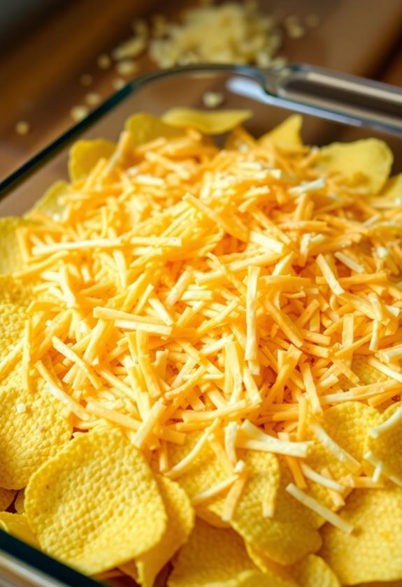 layer chips with cheese