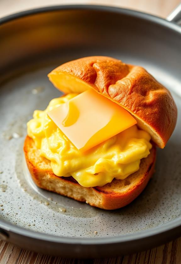 layer eggs with cheddar