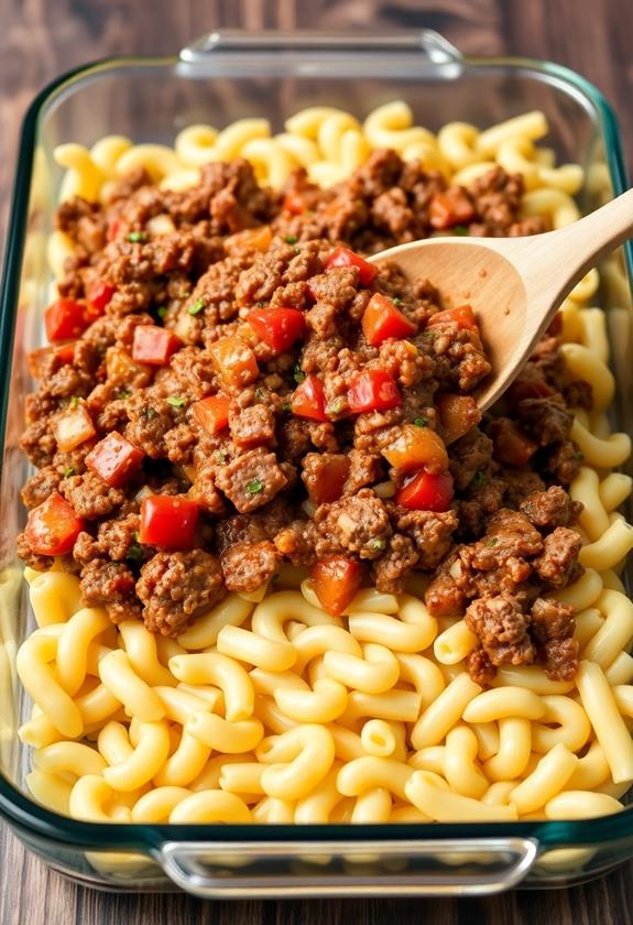 layer pasta with beef