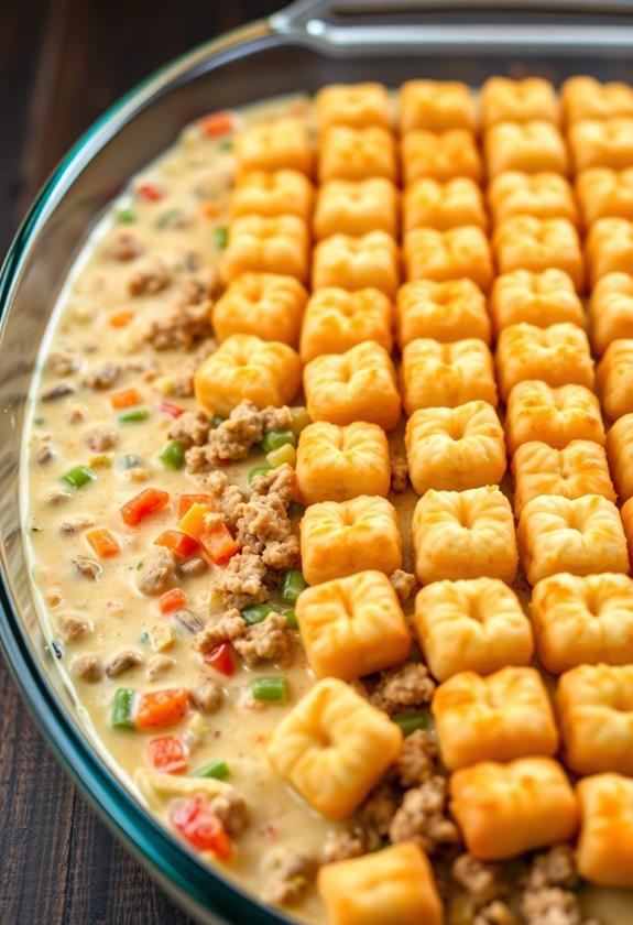 layer tots over mixture