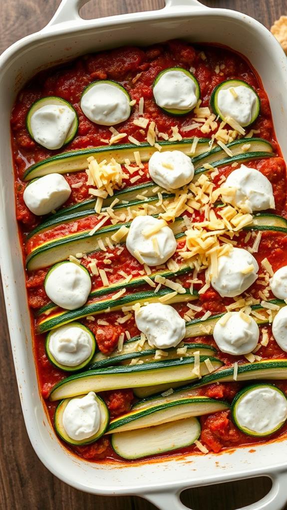 layer zucchini with cheese