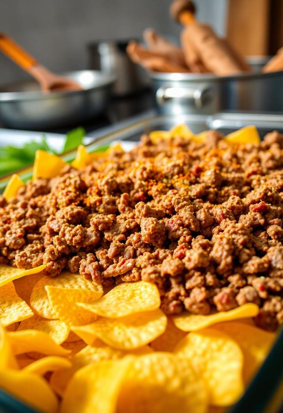 layered chips with beef