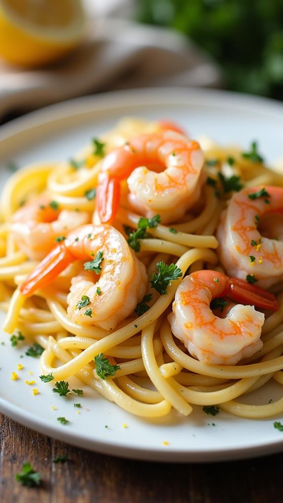 lemon garlic shrimp pasta