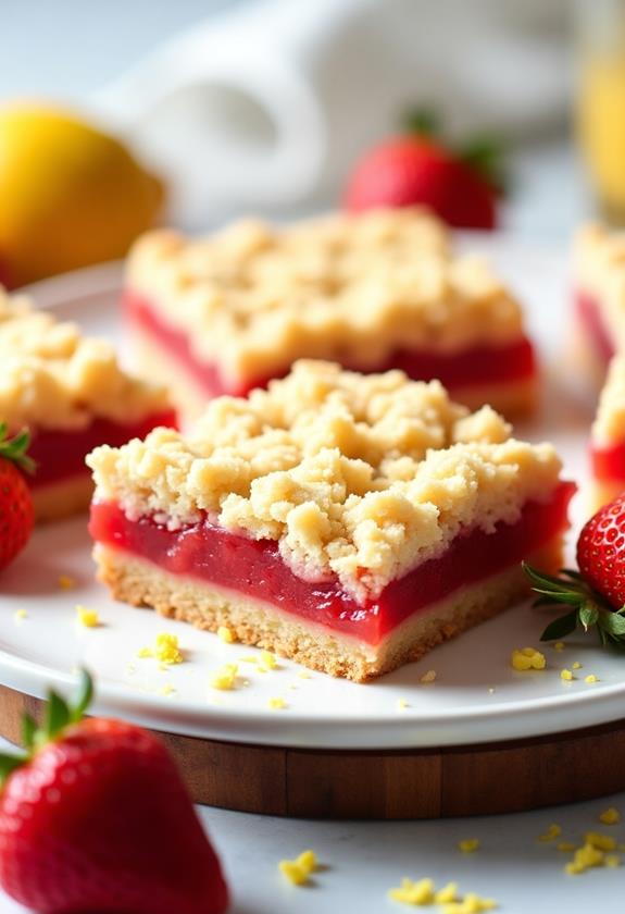 lemon strawberry crumb bars