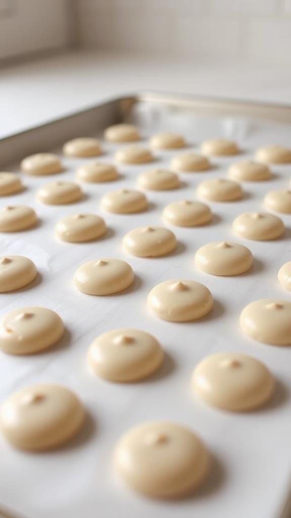 macarons creating outer layer