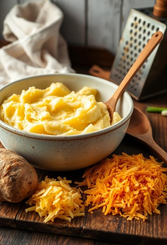 mash potatoes add cheese