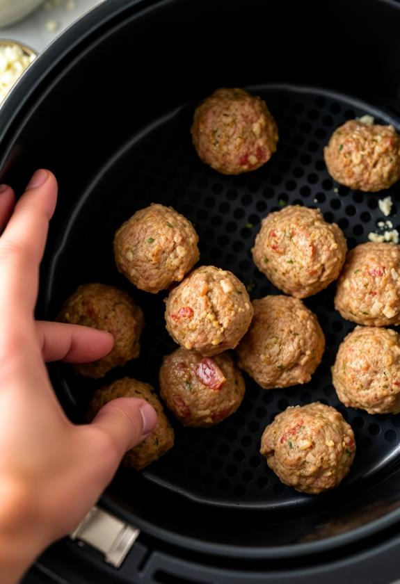 meatballs placed in basket