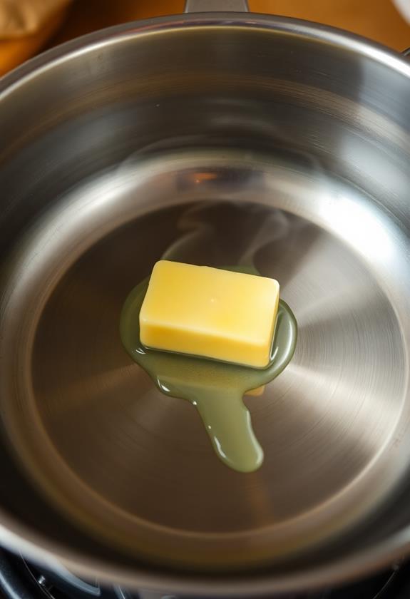 melt butter in pot