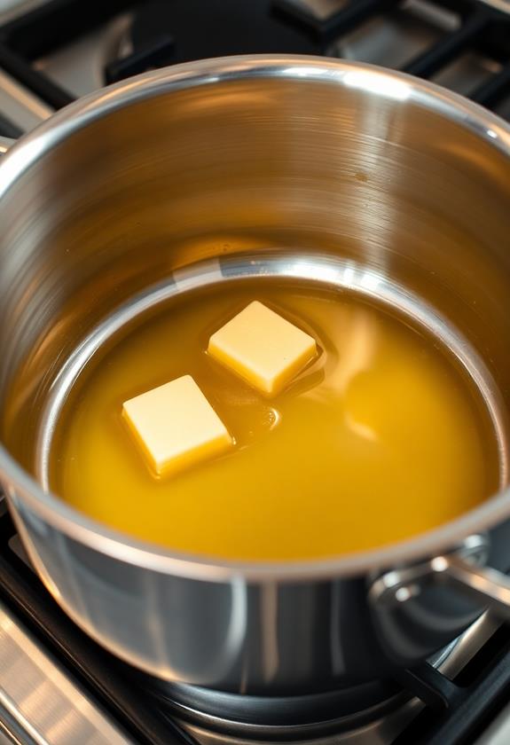 melt butter in pot