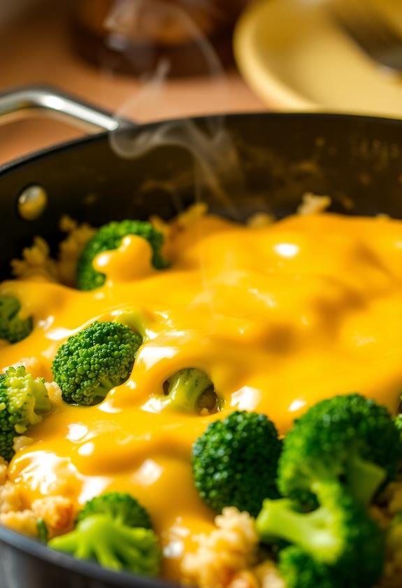 melt cheese on broccoli