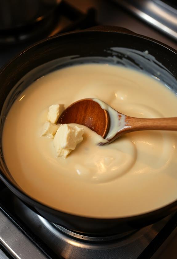 melt cheese with cream