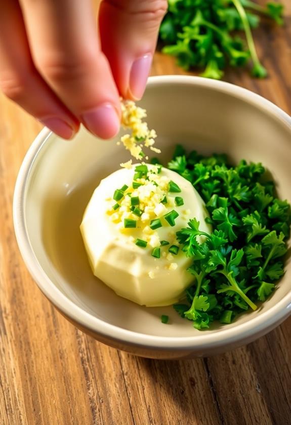 minced garlic and parsley added