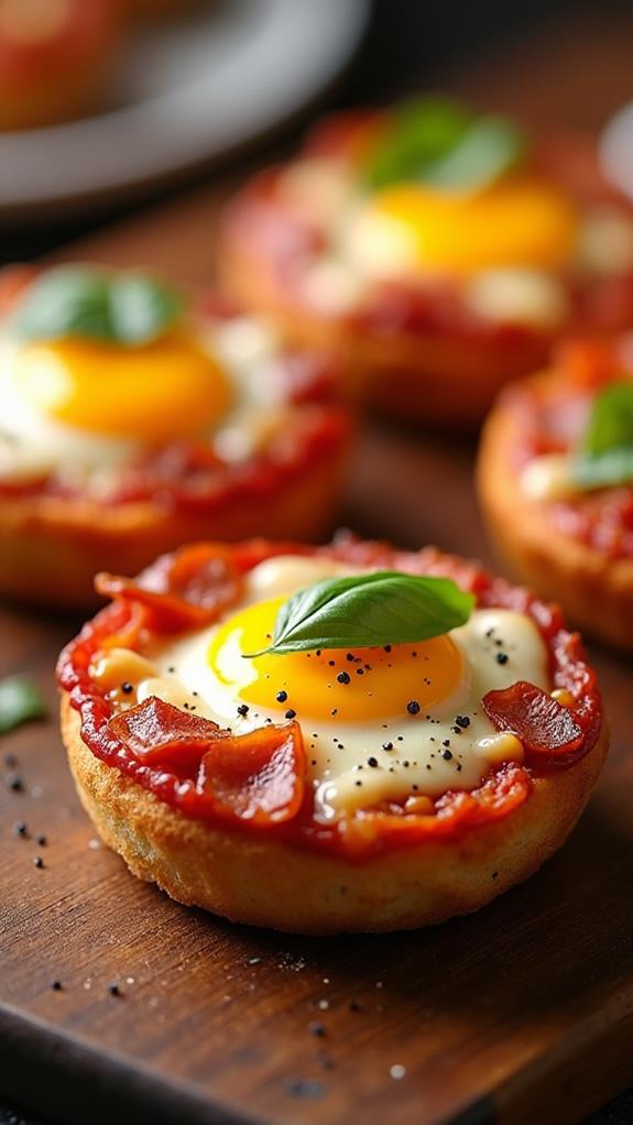 mini muffin breakfast pizzas