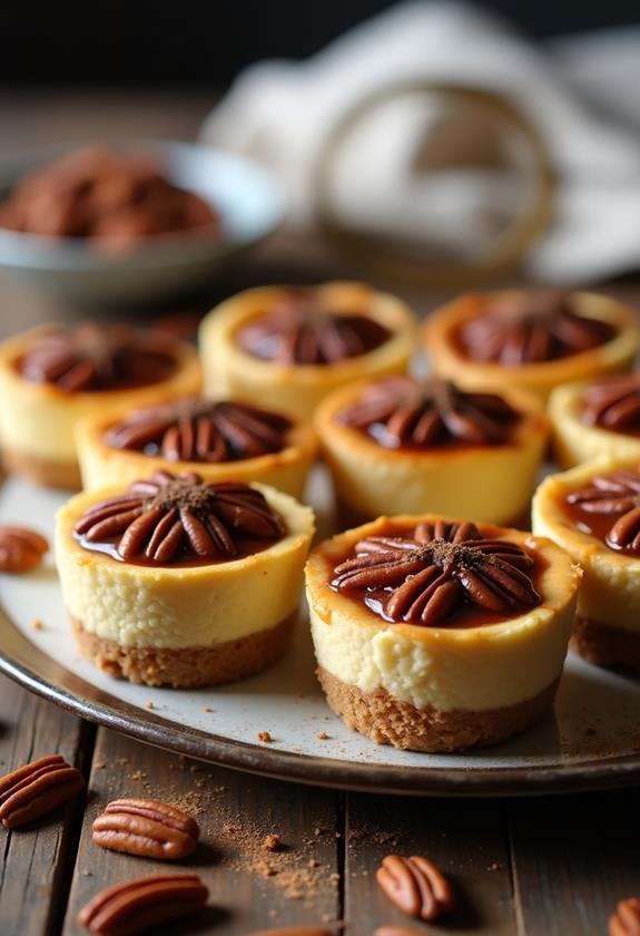 mini pecan pie cheesecakes