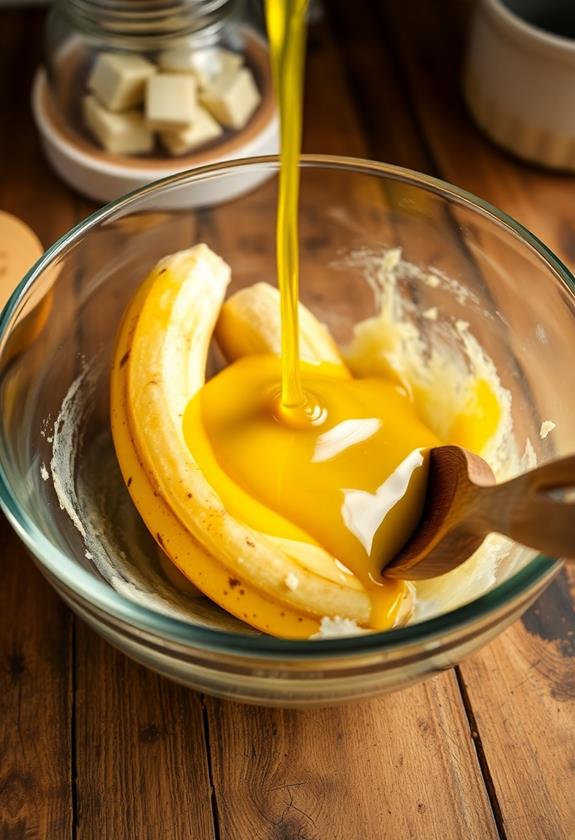 mix bananas with butter