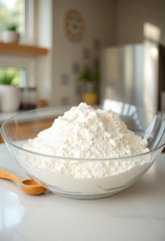 mix flour and baking powder