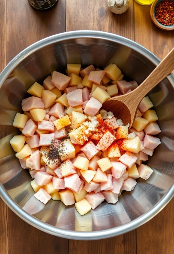 mix ingredients in bowl