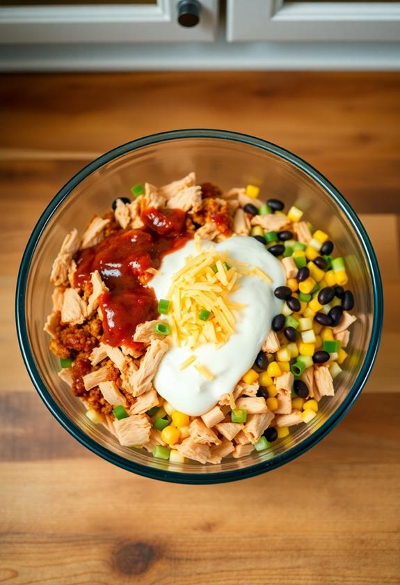 mix ingredients in bowl