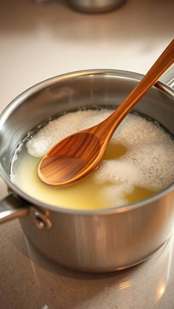 mix ingredients in saucepan