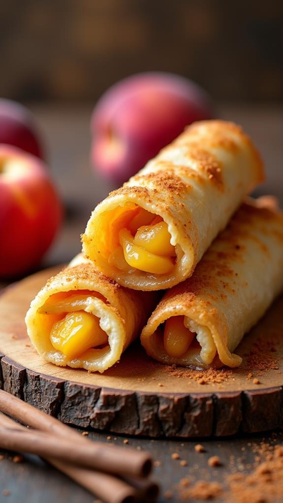 peach cobbler egg rolls