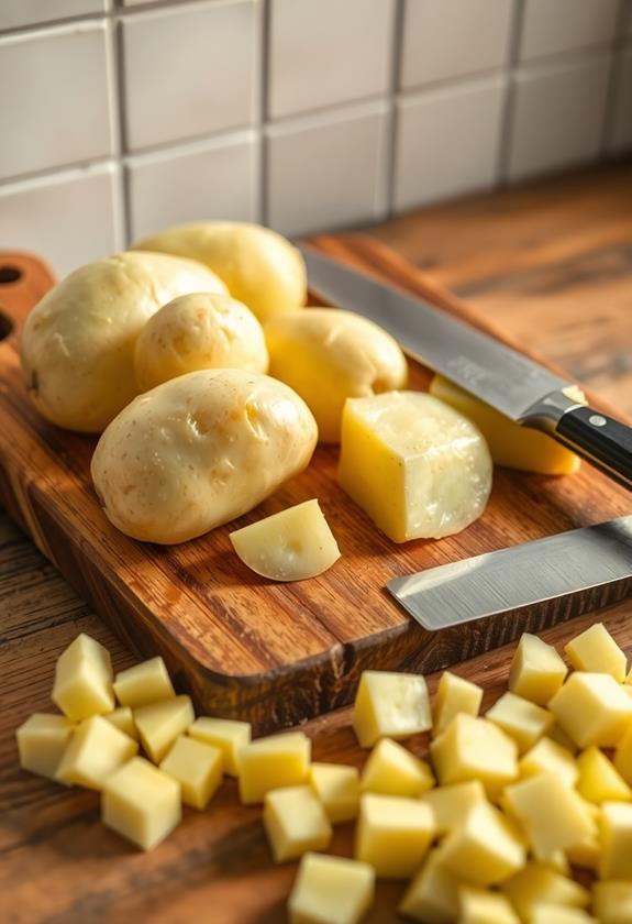 peel and dice potatoes