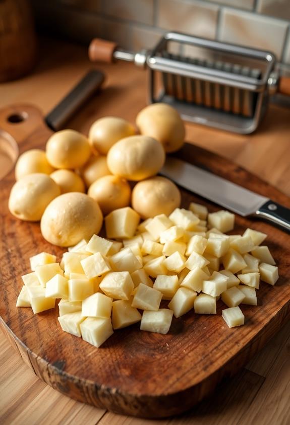 peel and dice potatoes