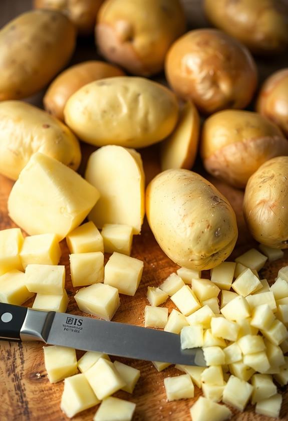 peel and dice potatoes