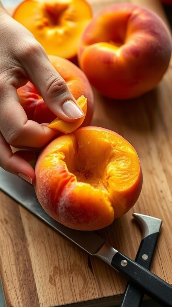 peel and pit peaches