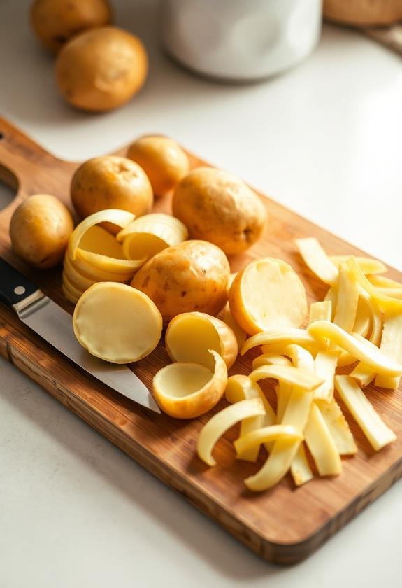 peel and slice potatoes